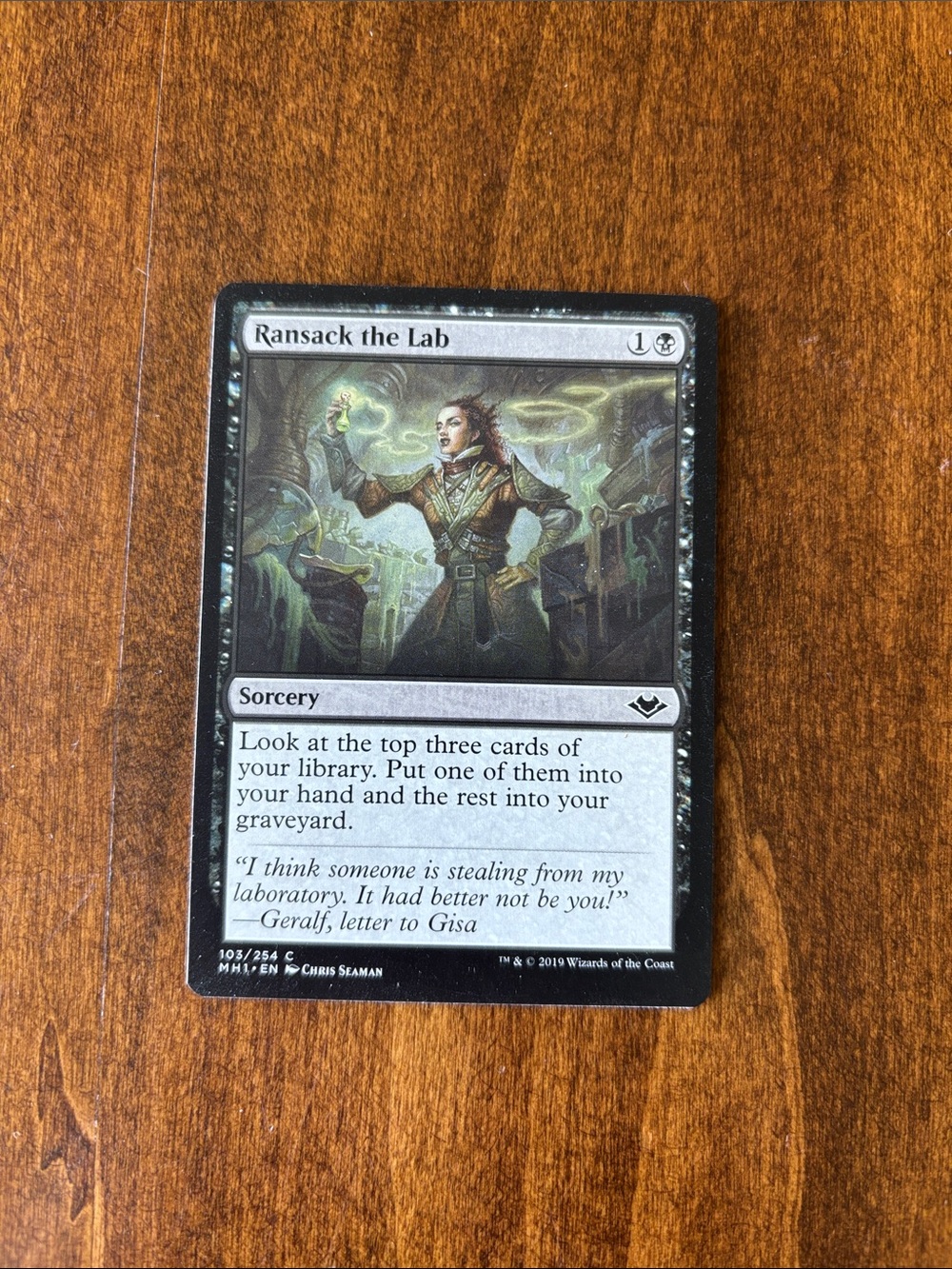Magic The Gathering Ransack the Lab - Black Sorcery Card